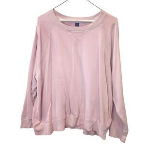 Old Navy Sweatshirt Womens XL Pink Raglan Sleeve Casual Loungewear Basic